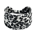 Elastic wide headband featuring a classic black and white leopard print for yoga and sports - Printed Wide Headband #36 / Factory Direct Sales [customizable Designs Available] [bulk Discounts]