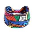 Elastic wide headband featuring vibrant multi-color abstract geometric art prints - Printed Wide Headband #40 / Factory Direct Sales [customizable Designs Available] [bulk Discounts]