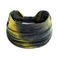 Elastic wide headband in dark gray and lime green tie-dye pattern for sports and yoga - Printed Wide Headband #44 / Factory Direct Sales [customizable Designs Available] [bulk Discounts]