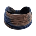 Elastic wide headband for women featuring blue and brown tie-dye print for yoga and sports - Printed Wide Headband #48 / Factory Direct Sales [customizable Designs Available] [bulk Discounts]