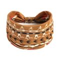 Brown elastic sports headband with retro ethnic patterns and bohemian print for yoga - Printed Wide Headband #55 / Factory Direct Sales [customizable Designs Available] [bulk Discounts]