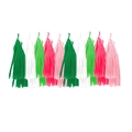Colorful paper tassel garland set in green pink and white for witch party decoration - Witch - Paper Tassels (25 Pcs)