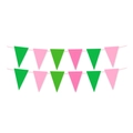 Colorful party banner with green and pink pennant flags for festive wall decorations - Witch - Pennant Banner (12 Pcs)