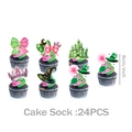 Wizard theme party cake topper set with hats and castles, 24 pieces for birthday decor - Witch - Cupcake Toppers (24 Pcs)
