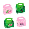 Pink sakura and green witch themed gift boxes with handles and magic patterns - Witch - Party Gift Boxes (12 Pcs)
