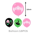 Witch theme party balloon set with 18 pieces of pink, black and green 12-inch balloons - Witch Theme Balloons Style 2 (18 Pcs)