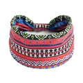 Bohemian printed wide elastic sports headband with colorful geometric ethnic patterns - Printed Wide Headband #67