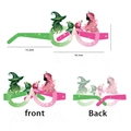Witch and princess party paper glasses featuring front and back views with dimensions - Witch - Paper Party Glasses (6 Pcs)