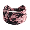 Elastic wide headband for yoga with pink and black tie-dye print for women - Printed Wide Headband #70