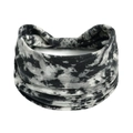 Elastic wide headband in black and white tie-dye print for sports and yoga - Printed Wide Headband #74