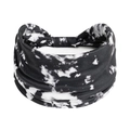 Elastic wide headband in black and white tie-dye print for sports and yoga - Printed Wide Headband #75