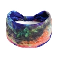 Elastic wide yoga headband featuring a vibrant multicolor tie-dye print for women - Printed Wide Headband #77