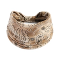 Elastic vintage paisley print wide headband in khaki brown for yoga and fitness - Printed Wide Headband #108 / Factory Direct Sales [customizable Designs Available] [bulk Discounts]