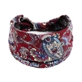 Elastic wide headband featuring a classic red paisley pattern for sports and yoga - Printed Wide Headband #116 / Factory Direct Sales [customizable Designs Available] [bulk Discounts]