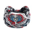 Elastic wide headband with red and blue paisley patterns for yoga and sports - Printed Wide Headband #99 / Factory Direct Sales [customizable Designs Available] [bulk Discounts]
