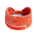 Elastic red paisley wide headband with knot design for yoga and fitness sports - Printed Wide Headband #133 / Factory Direct Sales [customizable Designs Available] [bulk Discounts]