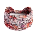 Elastic wide floral headband for women in warm pink and orange tones for yoga and sports - Printed Wide Headband #143 / Factory Direct Sales [customizable Designs Available] [bulk Discounts]