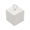 White heart embossed kraft paper gift box with woven handle for wedding favors - White Outer Box + White Inner Box + White Rope
