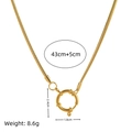Collar de cadena de serpiente de acero de titanio dorado con cierre marinero, 43cm más 5cm - Cadena de Serpiente Plana con Cierre de Marinero 18mm