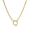 Collar de cadena cubana chapado en oro con cierre de resorte redondo grande y chic - Cadena NK con Cierre de Marinero 18mm