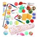 Ensemble complet de 32 jouets pour chat incluant tunnel rose et divers accessoires variés - Lot Tunnel Droit Carotte 2