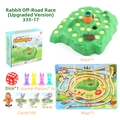 Tortoise vs Bunny Board Game with Green Mountain Base Dice Cards and Rabbit Pawns - Bunny Race with Map (335-17)