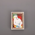 3D resin fridge magnet featuring Picasso's Le Rêve painting with a vintage cream frame - Frame - The Dream