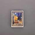 3D resin fridge magnet featuring Van Gogh Terrace at Night in a white ornate frame - Frame - Cafe Terrace at Night