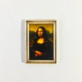 3D resin fridge magnet featuring Mona Lisa in a vintage gold embossed frame decor - Frame - Mona Lisa