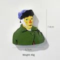 3D resin fridge magnet featuring Van Gogh self-portrait, weight 45g, 7.4x6.7cm size - Van Gogh with Bandaged Ear (Artistic)