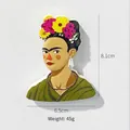 3D Frida Kahlo resin fridge magnet with floral headband and pop art style 8.1cm - Frida Kahlo (Artistic)