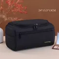Beauty case in pelle PU impermeabile Rock Black, dimensioni 24x13,5x13cm con zip in metallo - Tessuto strutturato migliorato / Nero Roccia