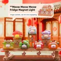 Cat themed glow-in-the-dark fridge magnets with translucent candy-colored resin finish - A107 Meow Fridge Magnet Lights (6 Pieces) / Full Set