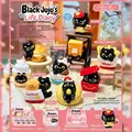 Siamese Cat Dessert House mini resin figures featuring black cat hamburger and snack themes - 0299 Blackie's Daily Life Diary Set 8 / Full Box Set