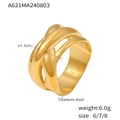 Verflochtener breiter Ring aus 18 Karat vergoldetem Titanstahl im Vintage-Stil - US 6 / Gold