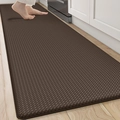 Tappeto da cucina lungo marrone scuro con trama intrecciata e pelle PU antiscivolo - 44cmx150cm / Marrone