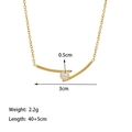 Minimalist titanium steel gold choker necklace with a central white pearl detail - Cross Pearl (XKN0601)