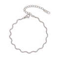 Sleek silver wave-link stainless steel chain bracelet featuring a lobster claw clasp - Yyb025048-p