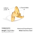 Irregular golden stainless steel heart ring with waterproof and hypoallergenic features - Openwork Heart Design (YYR023372)