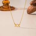 Minimalist 18K gold plated titanium steel triple moon symbol goddess pendant necklace - Hollow Star and Moon (H1329) Gold