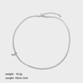 Flat silver snake chain necklace, 3mm width, S925 silver material with 43cm plus 5cm length - 3mm Wide Silver Snake Chain Style (YYN023032-S)
