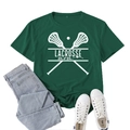 Dark green Lacrosse Mom short sleeve T-shirt with white graphic print in XXL size - Retro Green (White Font)