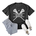 Dark grey Lacrosse Mom t-shirt in 2XL size paired with blue denim jeans and white sneakers - Heather Gray (White Font)
