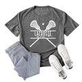 Dark grey Lacrosse Mom t-shirt in size 2XL paired with jeans and white canvas sneakers - Dark Gray (White Font)