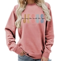 Classic crewneck sweatshirt in dusty rose pink with colorful Jesus graphic print - S / Rose Gold (Black Font)