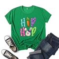 Flat lay of green Easter T-shirt with Hip Hop bunny carrot print and jeans - S / Hip Hop Rabbit Pattern / Green