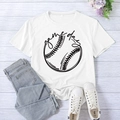White Game Day baseball print t-shirt in cotton styled with denim jeans for casual wear - White