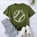 Olive green Game Day baseball t-shirt XXL paired with blue jeans and canvas sneakers - Army Green