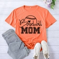 Orange Baseball Mom t-shirt flat lay with denim jeans and sneakers on wooden background - Orange