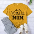 Ginger yellow Baseball Mom graphic t-shirt in XXL size paired with denim jeans - Mustard Yellow